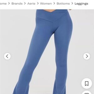 Aerie cross waisted flare leggings M